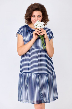 Платье шифоновое чуть выше линии талии с съемным бантиком Solomeya Lux 927A - фото 2