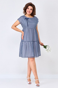 Платье шифоновое чуть выше линии талии с съемным бантиком Solomeya Lux 927A - фото 5