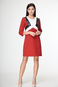 Комплект из остроконечного сарафана и кружевной блузы Anelli 249 терракот - фото 1