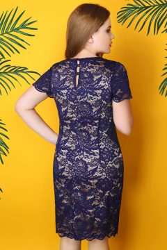 Летнее нарядное платье из кружев и текстиля с разрезом Ивелта плюс 1511 - фото 2