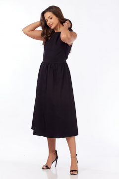 Летнее миди платье приталенного кроя с карманами Michel chic 2133 черный - фото 4