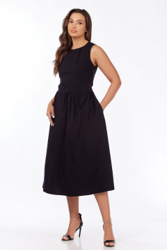 Летнее миди платье приталенного кроя с карманами Michel chic 2133 черный - фото 3