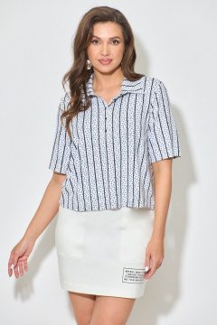 Юбка прилегающего силуэта из трикотажа с карманами и поясом Abbi 3002 белый - фото 1