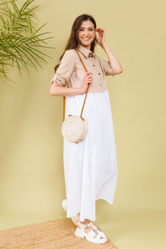 Платье NikVa 365-6 песок-молоко - фото 5