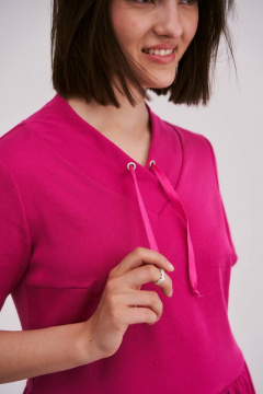 Розовое летнее платье из вискозы для ежедневного стиля Femme & Devur 8188 2.43F(170) - фото 2