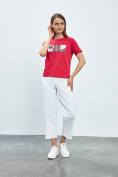 Джемпер женский приталенный с коротким рукавом для повседневной носки Femme & Devur 30738 1.13F(170) - фото 2