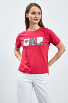 Джемпер женский приталенный с коротким рукавом для повседневной носки Femme & Devur 30738 1.13F(170) - фото 1