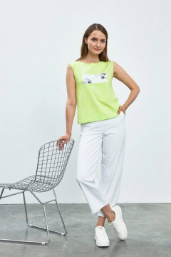 Зеленый женский джемпер без рукавов с вырезом лодочка Femme & Devur 30728 1.46F(170) - фото 2