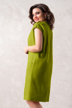 Льняное свободное платье с карманами и шлицей Avanti 1499-1 - фото 2