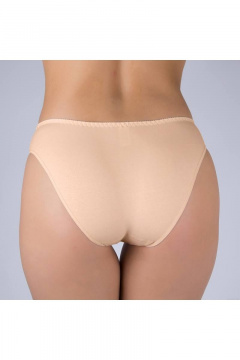 Бежевые гладкие трусы из эластичного трикотажа Verally 101-1 жасмин - фото 2