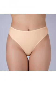 Бежевые гладкие трусы из эластичного трикотажа Verally 101-1 жасмин - фото 1