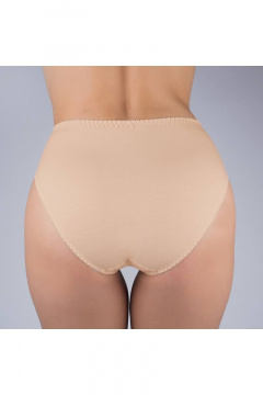 Трусы из трикотажного хлопка с кружевной отделкой Verally 107-5 жасмин - фото 2