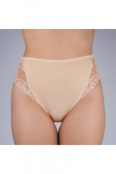 Трусы из трикотажного хлопка с кружевной отделкой Verally 107-5 жасмин - фото 1