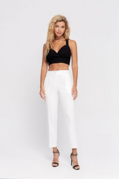 Классические укороченные брюки из текстиля для делового PiRS 4638 молоко - фото 4