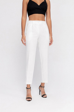 Классические укороченные брюки из текстиля для делового PiRS 4638 молоко - фото 2