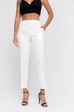 Классические укороченные брюки из текстиля для делового PiRS 4638 молоко - фото 1