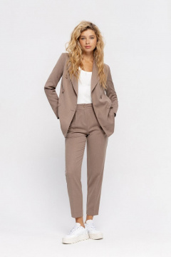 Классический жакет прямого кроя с прорезными карманами PiRS 4639 бежевый - фото 3