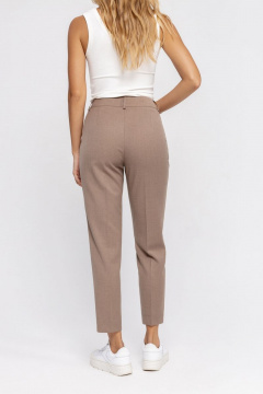 Укороченные брюки из вискозы из ткани для делового PiRS 4641 бежевый - фото 4