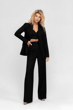 Приталенный жакет с двубортной застежкой на пуговицах PiRS 4658 черный - фото 4