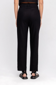 Летние черные брюки со складками из льна с эластичным поясом PiRS 4710 черный - фото 4