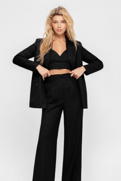 Костюм из вискозы классический жакет и палаццо-брюки PiRS 4715 черный - фото 5