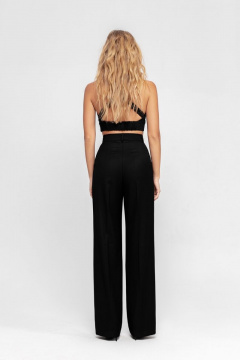 Костюм из вискозы классический жакет и палаццо-брюки PiRS 4715 черный - фото 4
