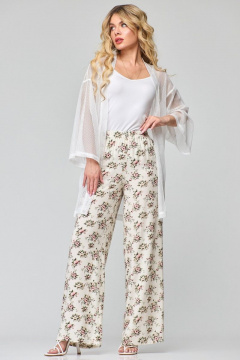 Широкие хлопковые брюки с резинкой на поясе Angelina & Сo 855 - фото 5