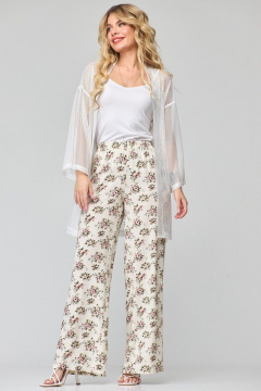 Широкие хлопковые брюки с резинкой на поясе Angelina & Сo 855 - фото 3