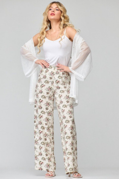 Широкие хлопковые брюки с резинкой на поясе Angelina & Сo 855 - фото 1