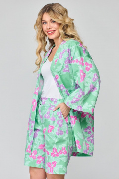 Летний комплект из блузона-кимоно и шорт с поясом из хлопка Angelina & Сo 862 - фото 5