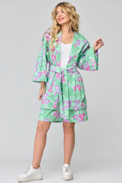 Летний комплект из блузона-кимоно и шорт с поясом из хлопка Angelina & Сo 862 - фото 1
