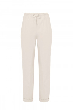 Брюки из хлопка на каждый день демисезонные Elema 3К-8538-5-164 светло-бежевый - фото 1