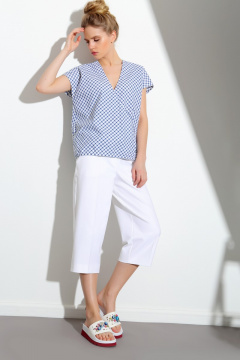 Блуза Nova Line 2679 клетка_синяя - фото 1