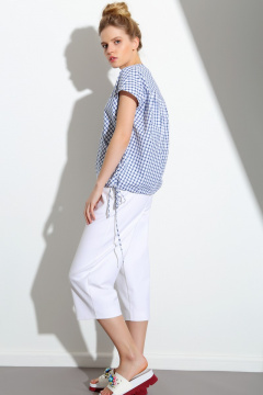 Блуза Nova Line 2679 клетка_синяя - фото 2