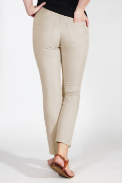 Брюки зауженные 7/8 из легкого джинса с эластиком Mirolia 343 бежевый - фото 2