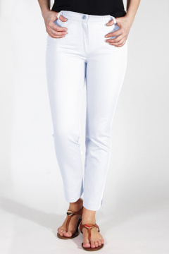 Брюки зауженные 7/8 из джинса с эластичным поясом Mirolia 343 белый - фото 1