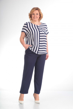 Диомант 1185 полоска+темно-синий