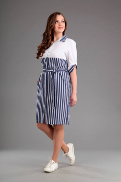 Летнее платье из текстиля с длинной 99 см и рукавом 38 см Liona Style 585 - фото 1