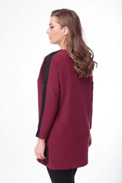 Красная свободная трикотажная блузка с круглым вырезом Anelli 428 вишня - фото 5