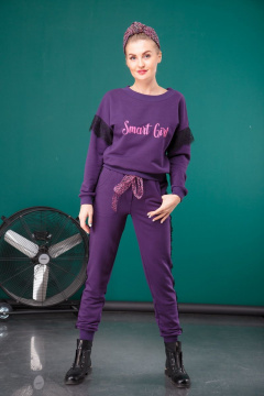 Демисезонный спортивный костюм с лампасами из трикотажа HIT 3067 - фото 2