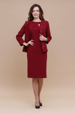 Костюм жакет и платье с акцентным кроем и пуговицами Domna 16057 - фото 1
