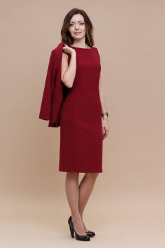 Костюм жакет и платье с акцентным кроем и пуговицами Domna 16057 - фото 3