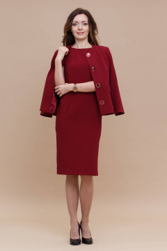Костюм жакет и платье с акцентным кроем и пуговицами Domna 16057 - фото 4
