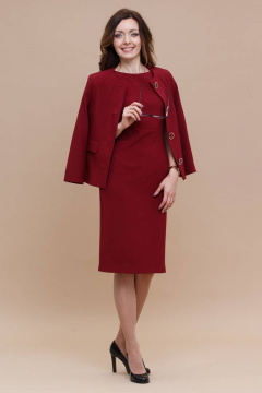 Костюм жакет и платье с акцентным кроем и пуговицами Domna 16057 - фото 5