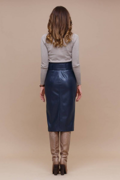 Юбка из текстиля и экокожи с высокой посадкой для делового стиля Domna 71103 - фото 4