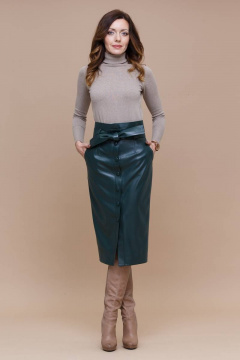 Юбка карандаш из экокожи с завышенной талией Domna 71104 - фото 1