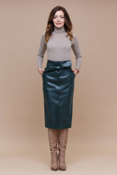 Юбка карандаш из экокожи с завышенной талией Domna 71104 - фото 3