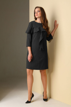 Платье с воланом и эффектом крэш из текстиля Golden Valley 4405 черный - фото 1