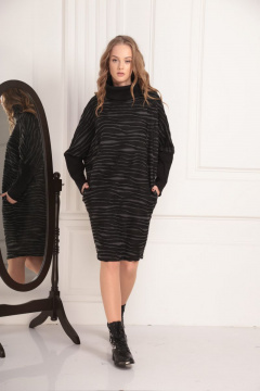 Трикотажное платье с отделкой из довяза и трехмерным дизайном AMORI 9453 - фото 1