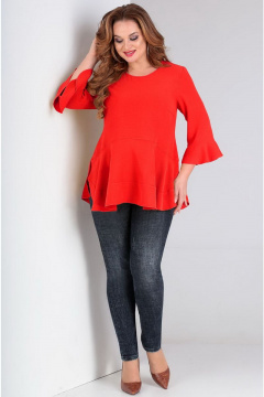 Блуза-туника с воланами в стиле бохо и свободным силуэтом Таир-Гранд 62351 красный - фото 2